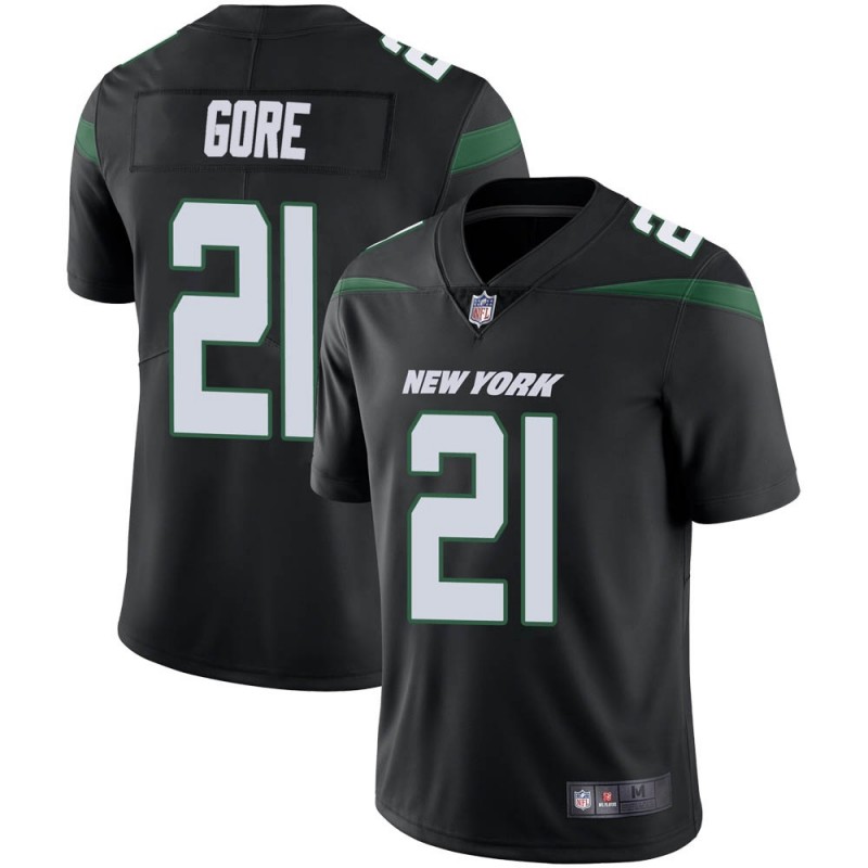 Men's New York Jets #21 Frank Gore Black Vapor Untouchable Limited Stitched Jersey